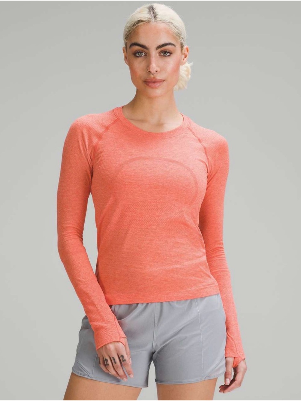 Lululemon Swiftly Tech  2.0Women’s Long-Sleeve Crewneck Top in Coral Size‎ 10